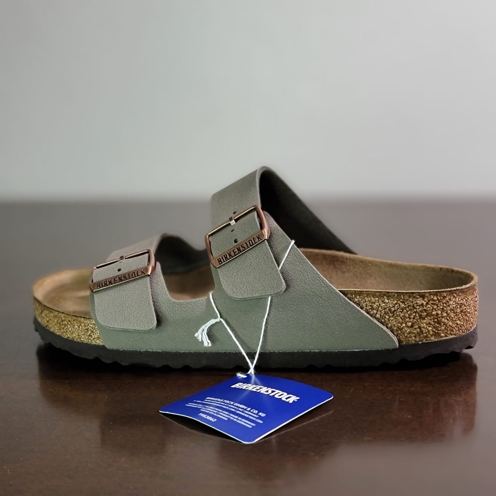 Birkenstock Arizona Women's Sandals Slides Shoes 38 US 7 7.5 Stone Suede Leather - Picture 5 of 12